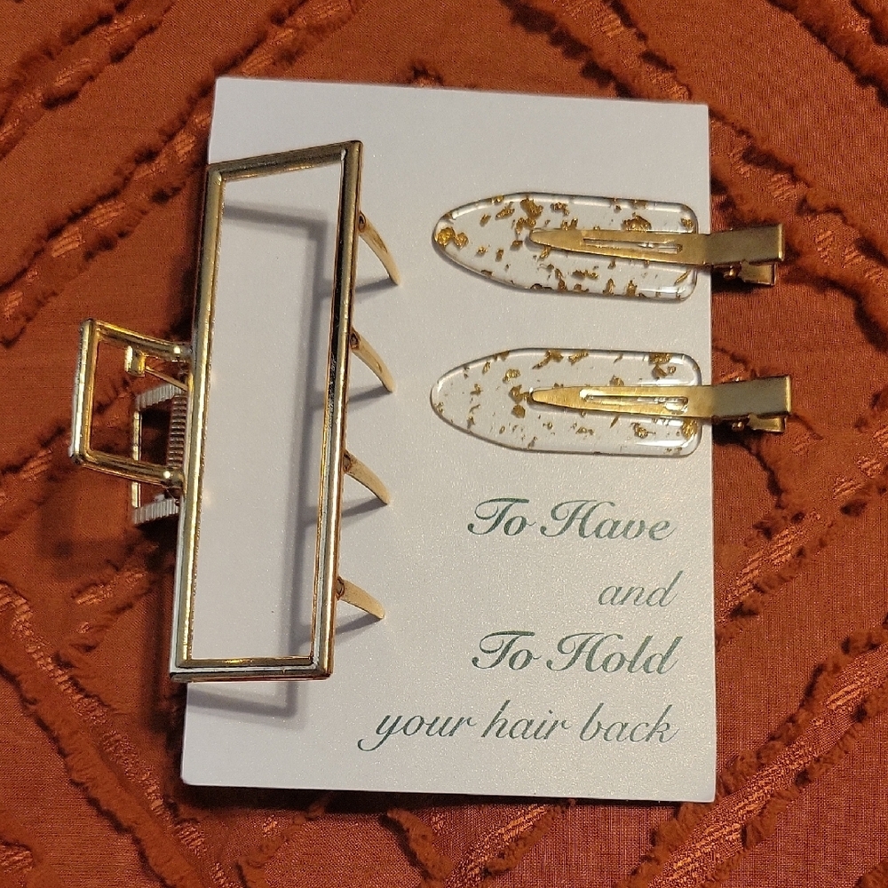Gold Hair Clip Set - Bridesmaid/Bride Gift